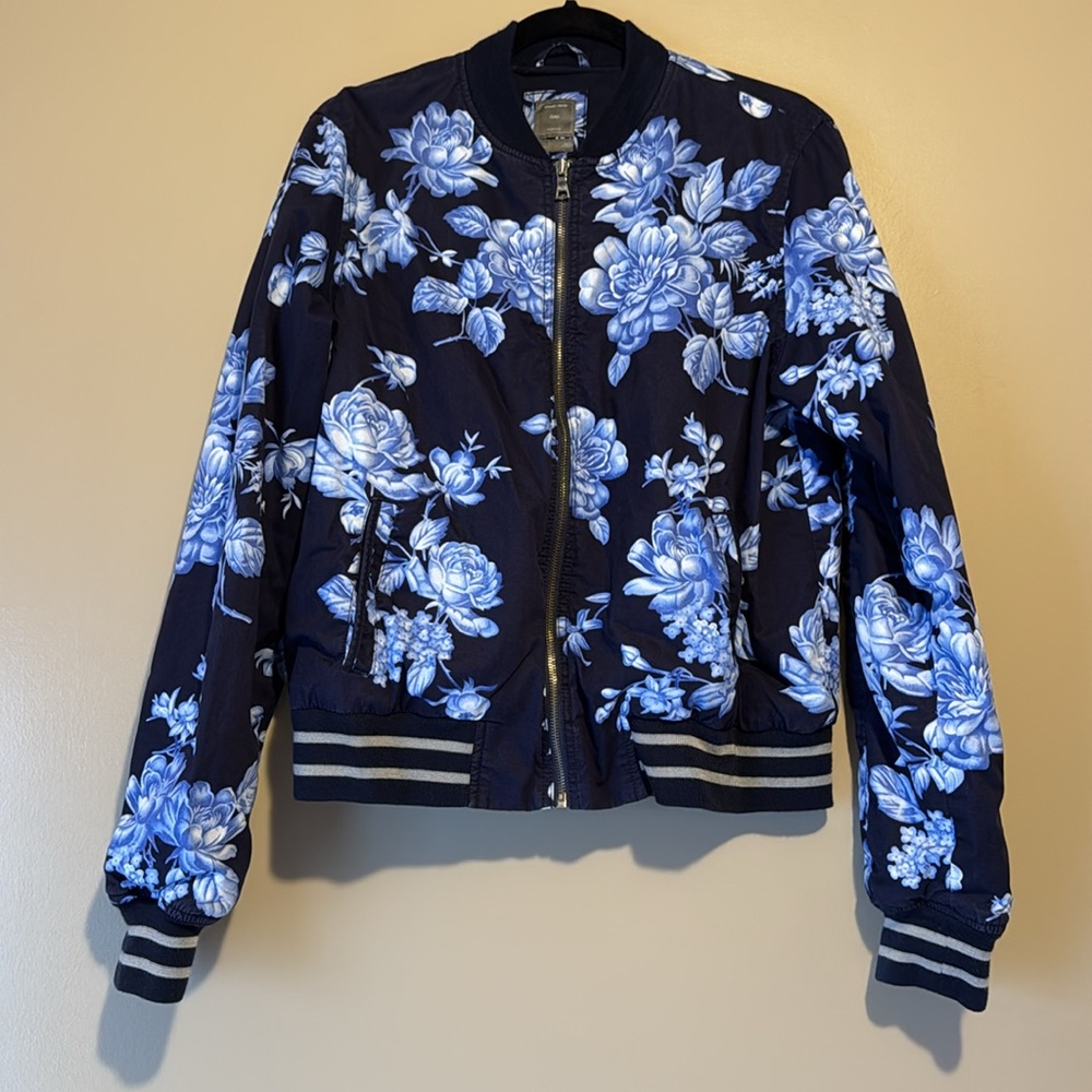Gap Large Tall Quilted Floral Bomber Jacket - Picture 3 of 6